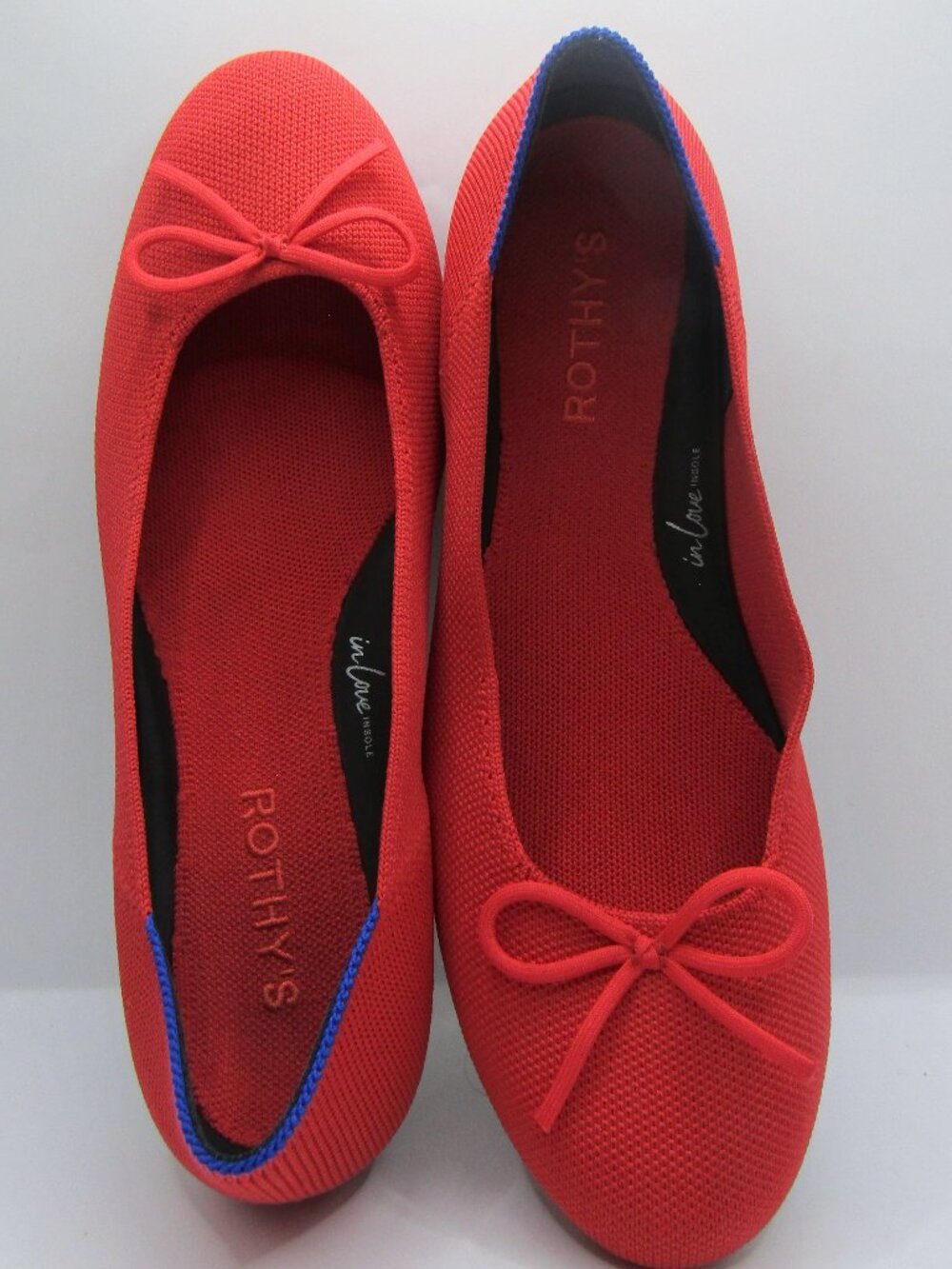 Rothy's Ballet Flat Glamour Red Bow Shoes #181-005